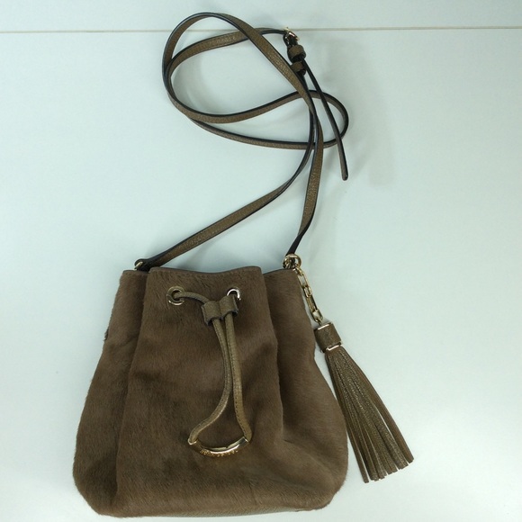 Henri Bendel Brown Calf Hair Drawstring Purse - Picture 1 of 15